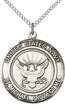 STERLING SILVER ST MICHAEL PENDANT ON A CHAIN - 1" x 7/8"